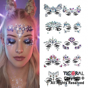 BRILLITOS AUTOADHESIVOS PARA ROSTRO FACE STICKER DECO PLATA X 1 UNIDADES